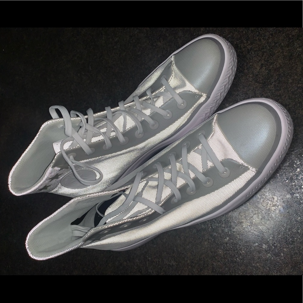 Converse White Silver Reflective Super Light Modern Star View 5